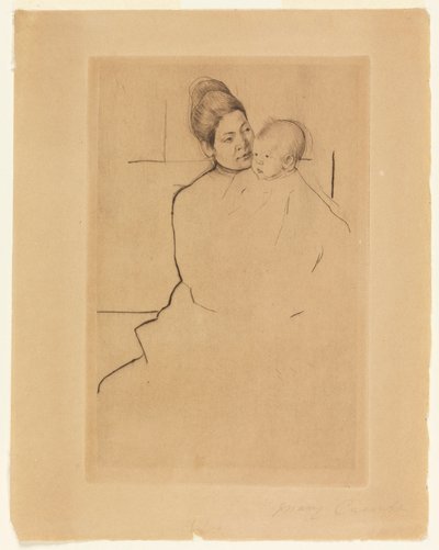 Gardner Cassatt vastgehouden door zijn moeder door Mary Cassatt